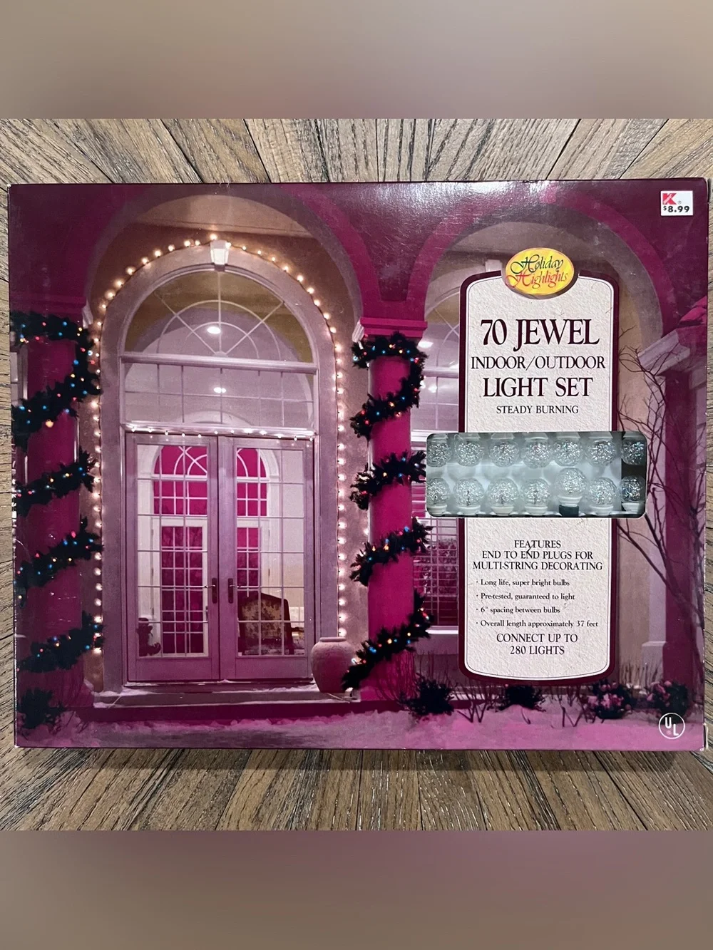 LOT of 5 CLEAR Vintage Holiday Highlights 70 Indoor/Outdoor Lights NEW Kmart NEW